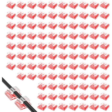 100 Stück selbstklebende Kabelclips, selbstklebende Kabelbinder, Wandklebehaken, transparenter Kabel-Organizer zur Aufbewahrung, Befestigung und Kabelmanagement, Klebeclips für Zuhause