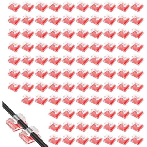 100 Stück selbstklebende Kabelclips, selbstklebende Kabelbinder, Wandklebehaken, transparenter Kabel-Organizer zur Aufbewahrung, Befestigung und Kabelmanagement, Klebeclips für Zuhause