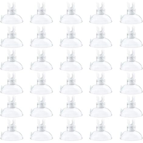 100 Stück transparente Aquarium-Saugnapfe für Aquarien (5 x 30 mm), Aquarium-Pumpe, Aquarium-Saugnäpfe mit Rohrhalter-Clips, Klemmen für Aquarium-Fisch-Saugnapf-Luftpumpe