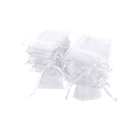 100 Stück weiße Organzabeutel, 20 x 30 cm, Organza-Geschenkbeutel, Schmuckbeutel, Hochzeitsbeutel, Lavendelbeutel, Hochzeitsgeschenk