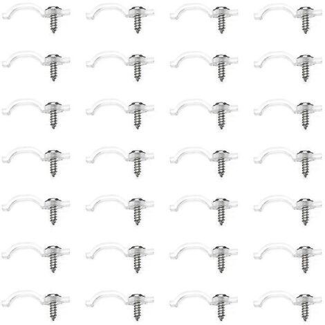 100 supports de câbles pour guirlandes lumineuses LED, clips de fixation pour câbles de voiture.