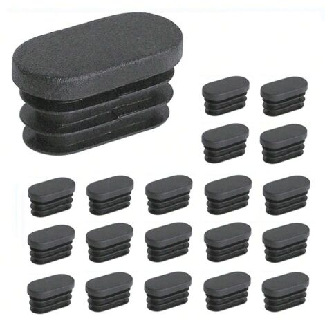 100 tappi terminali ovali in plastica da 15 x 30 mm per gambe di mobili e sedie, tappi per tubi ovali.