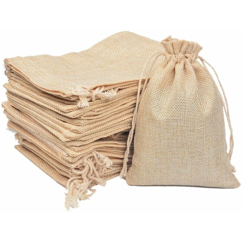 100-teiliger Leinenbeutel mit Kordelzug, 10 x 14 cm, natürlicher, ungebleichter Musselinbeutel für Gewürze, Tee, Kräuter | 07901320626808 100-teiliger Leinenbeutel mit Kordelzug, 10 x 14 cm, natürlicher, ungebleichter Musselinbeutel für Gewürze, Tee, Kräuter | 07901320626808