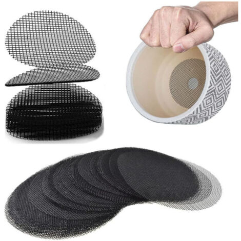 100-teiliges Bonsai-Drainagegitter, Matte für runde Blumentöpfe, Kunststoffgitter für Bonsaibecher, Blumentöpfe oder Pflanzgefäße.