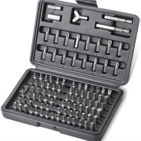 100-teiliges Reparatur-Handwerkzeug-Set CR-V Chrom-Vanadium-Stahl Sicherheits-Schraubendreher-Bit-Set