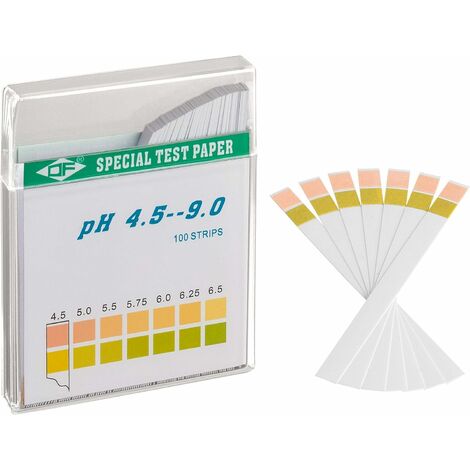 100 tiras reactivas de pH papel de prueba de tornasol rango de medición 4,5-9 papel indicador universal prueba de acidez para acuarios agua potable