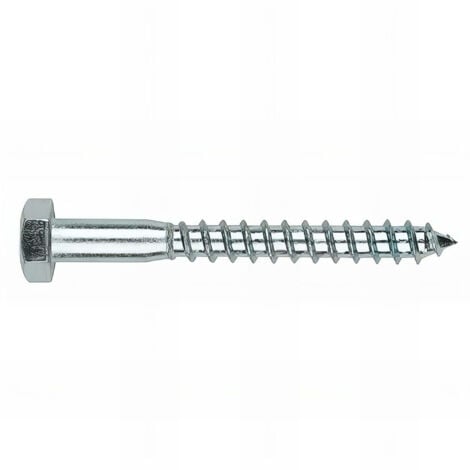 100 tirefonds bois à visser, tête hexagonale 10 D. 6 x 60 mm Inox A2 - TBA206060 - Index