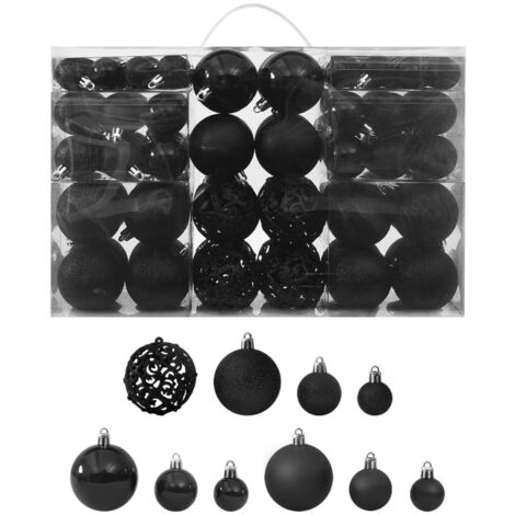 100-tlg. Weihnachtskugel-Set Schwarz CFW730424
