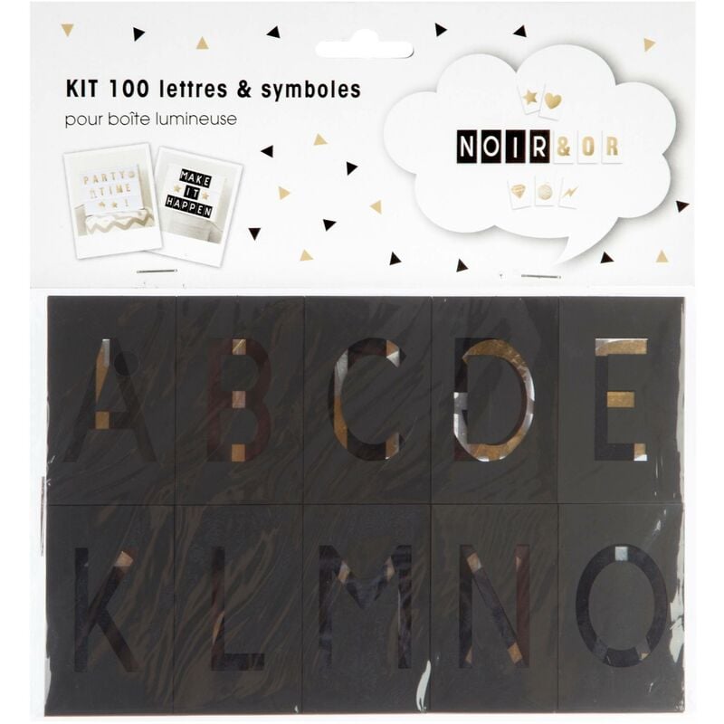 Lettres pour panneau lightbox, 100 pièces, coloré