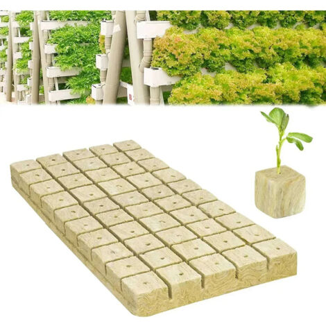 100 Uds Cubos De Lana De Roca Pour Hidropona