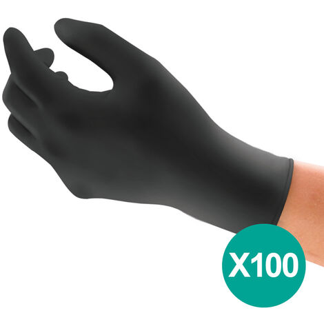100 unités / Gants Jetables Sans Poudre, Gants Nitrile, Protection Multiusage, Alimentaire, Chimique et Mécanique, Ansell Microflex 93-732