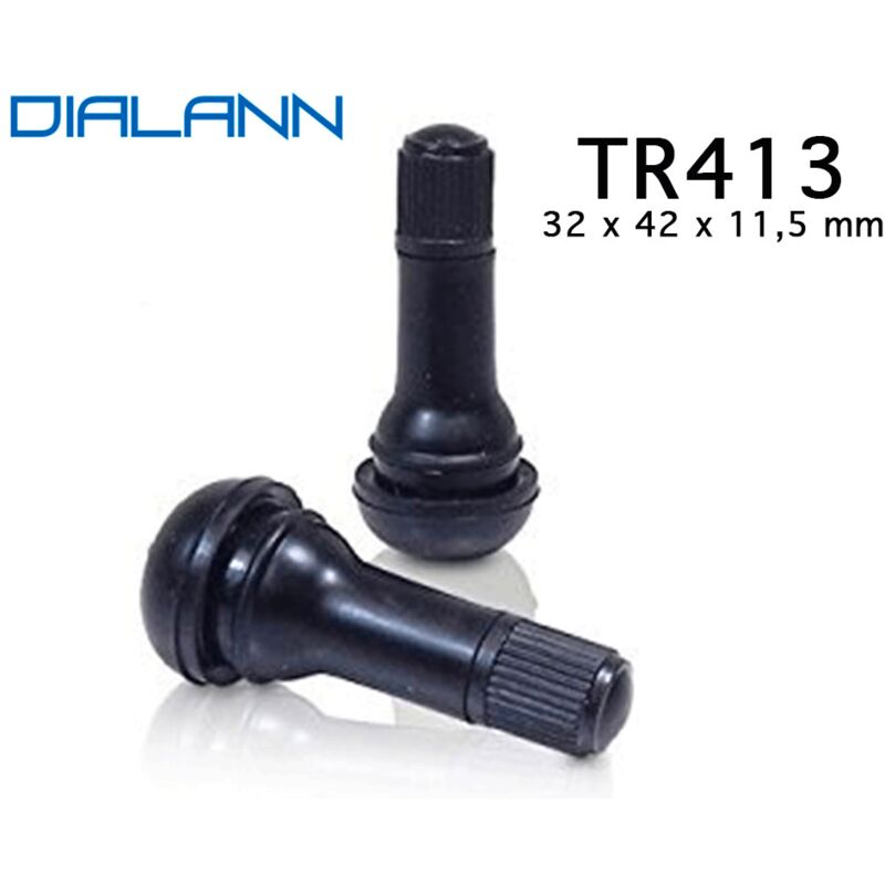 100 Valves de Roues Noires TR413