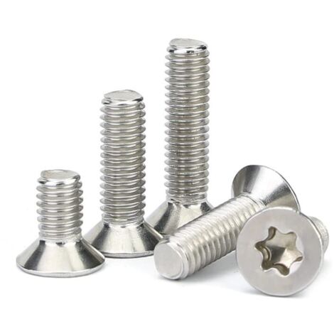 100 vis à tête fraisée torx m2.5x6mm, acier inoxydable 304, pour métal et bois, électronique