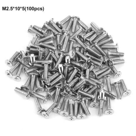 100 vis à tête plate en acier inoxydable M2.5 pour pièces de réparation de machines (M2.5105)