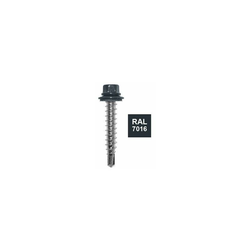 100 Vis Acier Bol-Fixations, Diam.4.9 Mm x L.35 Mm Ral7016