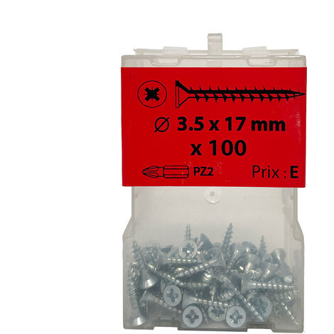 100 vis agglo 3,5x17mm fraisée Pz  zingué Viswood