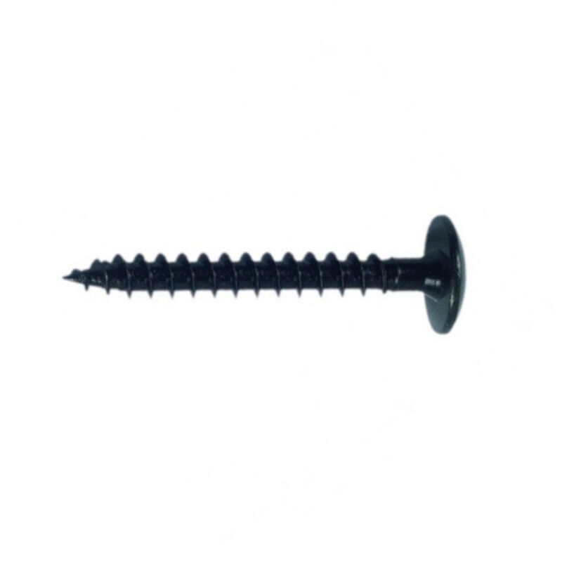 Vis Bois avec Finition Zinguée Noire - Boîte de 100 pièces - Dimensions 70 mm longueur x 6 mm diamètre - Tête de 15 mm - Torx TX30 - Parfaites pour