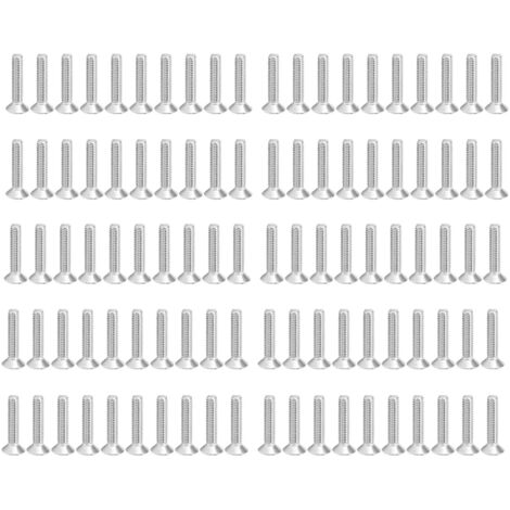 100 vis cruciformes plates en acier inoxydable 304, M4 x 16 mm, pour machines de moulage par injection