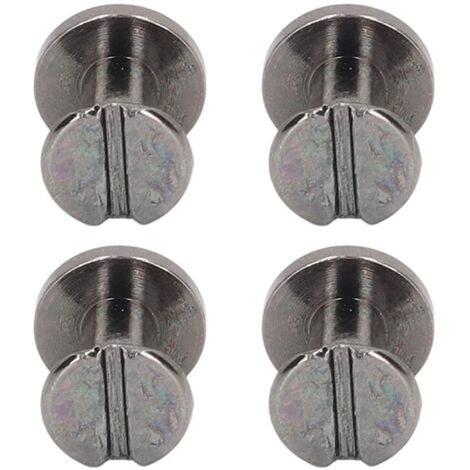 100 Vis de Reliement en Laiton Nickelé pour Rivets de Cuir, Tête Plate Ronde 9x6.5mm, Accessoires de Reliure Métallique Argenté pour Projets DIY