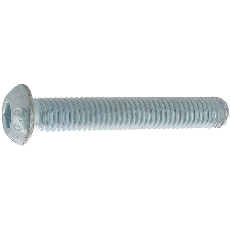 100 Vis métaux tête bombée hexagonale creuse Iso7380 10,9 acier zingués - diamètre 8 mm - Longueur 16 mm