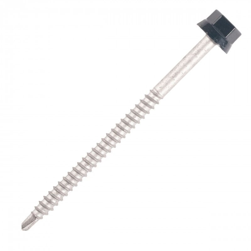 Scell-it - 100 Vis pour bacs acier d. 6,3 mm l. 100 mm zamatop-z TH12 pour le Zed - ral 9010