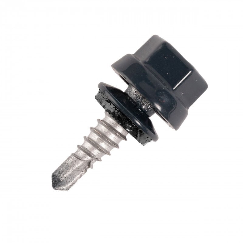 Vis bac acier Scell-it Couturage - Ø6.3 x 22 mm - TH12 - Gris terre d'ombre RAL7022 - Sachet de 100 - ZTCR-63022-7022