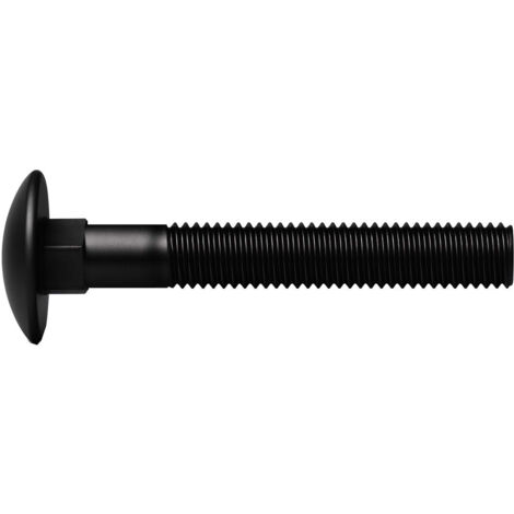 100 Vis tête ronde collet carré zingués Noir - longueur 70 mm mm - Diamètre 6 mm mm
