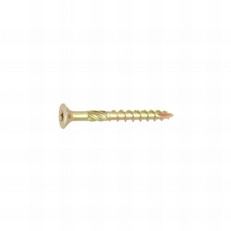 100 Vis Vking tête fraisée Torx zingués bichromatées (jaune/or) - Diamètre 6 mm - (Embout Inclus) - Diamètre 6 mm