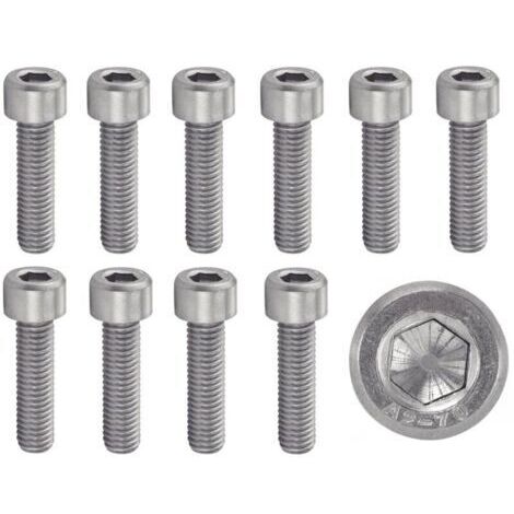 100 viti a testa cilindrica con esagono incassato M5x20 mm (chiave a brugola) in acciaio inossidabile A2-70 (V2A/304) ISO 4762 / DIN 912