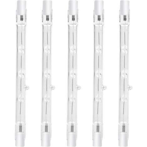 BEIJIYI 100 W, 118 mm, R7s, dimmbar, Halogen-Bleistiftlampe, warmweiß, 2800 K, R7s, linear, 1500 lm, Strahler, AC220–240 V, für Heimbeleuchtung, Arbeit, Sicherheit, Straßenlaterne usw. (5 Stück)