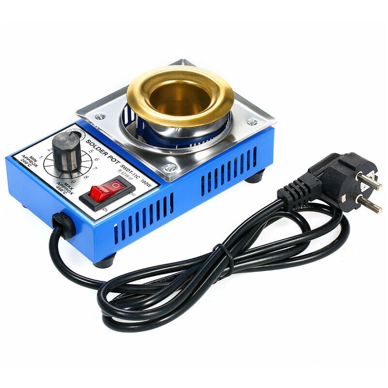 100 w 220 v 38 mm Mini-Bleilot ohne Titanbeschichtung, Edelstahl-Löttopf, einstellbare Temperatur, kompakter Löttopf für Schweißbad | 07634062336765