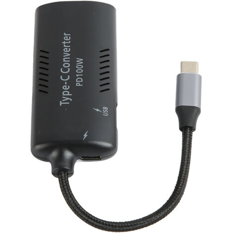 100-W-USB-C-PD3.0-Konverter für Laptops – DC5525/5521-zu-USB-C-Adapter mit geflochtenem Nylonkabel