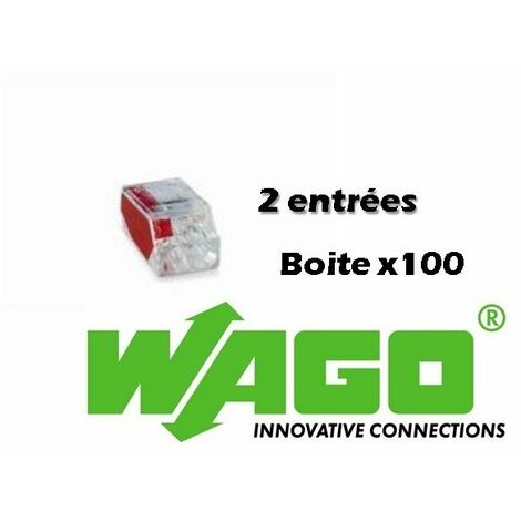 100 Wago 2 Entrées, Borne De Connexion Automatique Tranparente