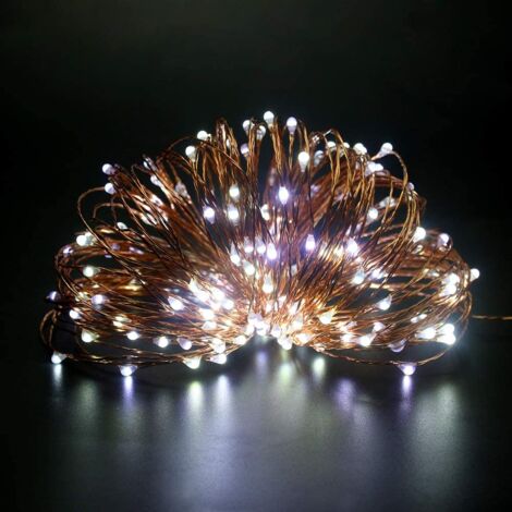 100 White Micro Rice Gold Copper Wire  LED Battery Fairy String Lights Party  10m
