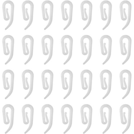 100 white plastic curtain hooks: For curtain rods, windows, doors and showers.