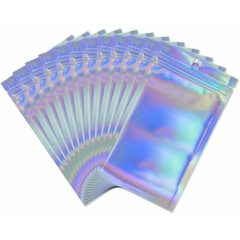 100 wiederverschließbare holografische Beutel, geruchsdichte Mylar-Lebensmittelbeutel, Folienbeutel mit Reißverschluss, luftdichte Plastikbeutel für | 06286528498695 100 wiederverschließbare holografische Beutel, geruchsdichte Mylar-Lebensmittelbeutel, Folienbeutel mit Reißverschluss, luftdichte Plastikbeutel für | 06286528498695