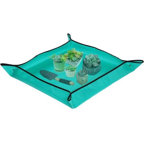 100 x 100 cm, grüne Pflanzmatte, faltbare, wasserdichte PE-Gartenmatte für Zimmerpflanzen