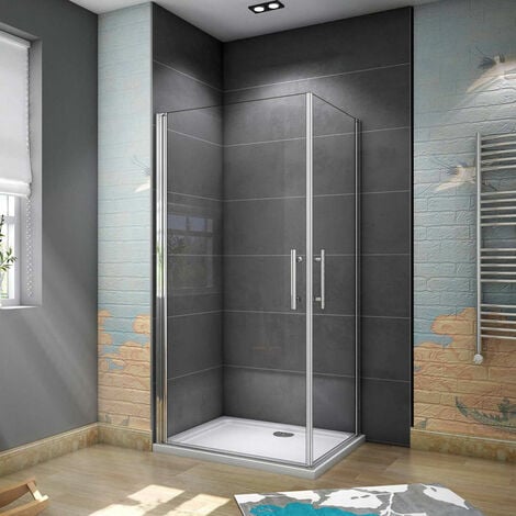 AICA SANITAIRE 100 x 100cm Tür x H.195cm 6mm NANO GLAS Eckeinstieg