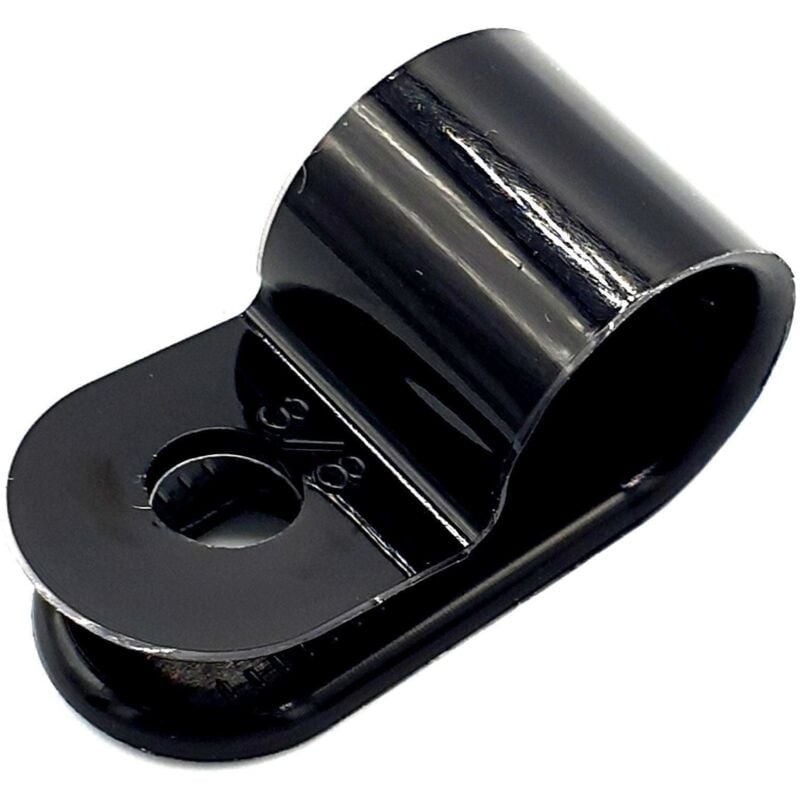 100 x 12mm Plastic Electrical Cable Pipe P-Clips Nylon Black Clamps