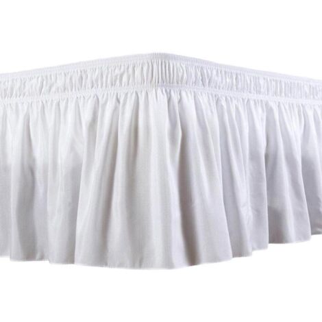 ( 100 x 200 x 38 cm, Blanc)Cache-Sommiers Jupe de lit à Volants Cache Sommier Jupe de Lit Robuste et Élastique Style Enveloppant Cache Sommiers Jupe de Lit à Volants,Facile a Mettre et à enlever