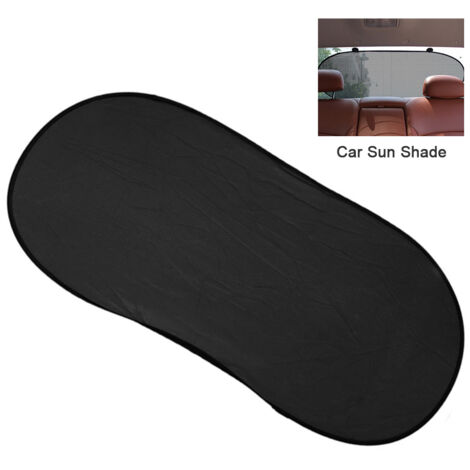 100 x 50 cm Windschutzblende aus schwarzem Nylon-Netzgewebe mit Saugnäpfen für den Innen- und Außenbereich - Modell R-3927 - Schwarze OPP-Verpackung - 2 Stück