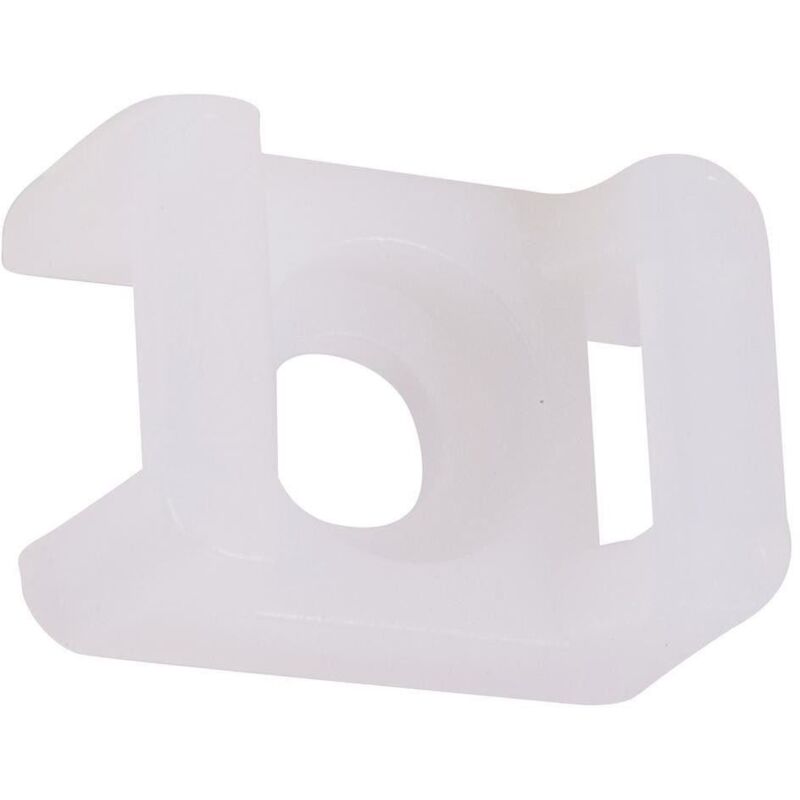 100 x Cable Tie Saddle Mounts Holders For Max 9mm Ties White 21x16mm