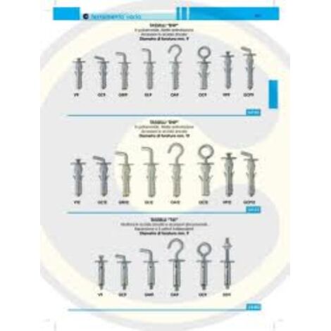 100 x ELEMATIC TASSELLO T61 OC9 ACCIAIO OCCHIOLO CHIUSO