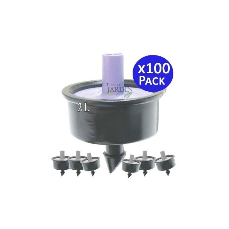 

Suinga - 100 x GOTERO AUTOCOMPENSANTE ANTIDRENANTE 2 LITROS. Gotero para riego agricola y jardineria