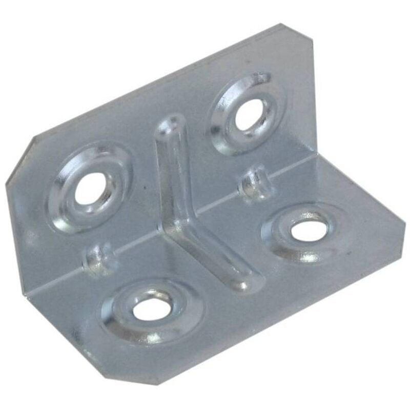 100 x plaque carrée pliée 40x20x20 mm galvanisée