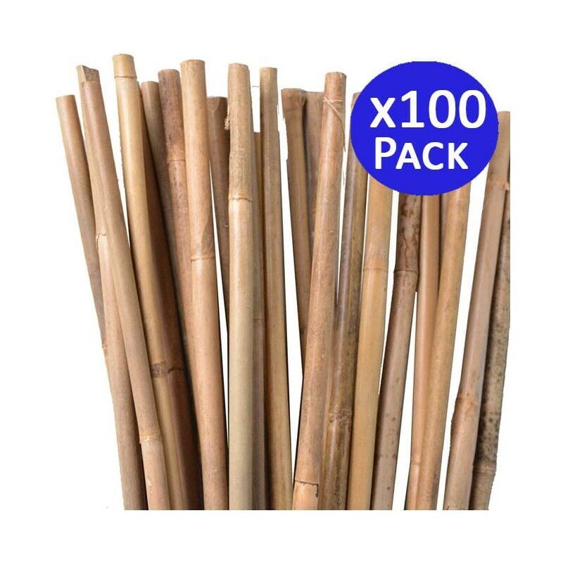 Suinga - 100 x Tuteur en Bambou 120 cm, 8-10 mm. Baguettes de bambou, canne de bambou écologique pour soutenir les arbres