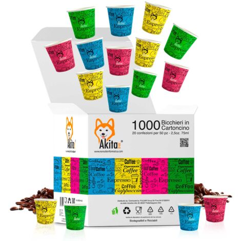 Bicchieri Di Carta HEKU Da 0,2L - Confezione Da 50 Pezzi, Bianchi, Per Bevande Calde E Fredde, Ecologici FSC