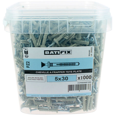 Chevilles à Frapper Collerette Plate ING Fixation - Diamètre 6 Mm, Longueur 60 Mm - Neuf