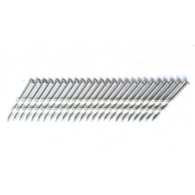 Aboutils - 1000 clous en bande 34° sans gaz 2,8 x 55 Crantés Inox A2 Bombée