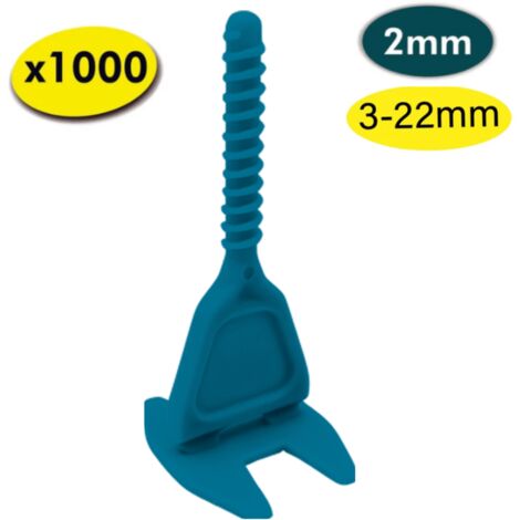 1000 croisillons autonivelants LEVEL FIT 2 mm - Pose carrelage 2 à 22 mm – SHAFFER PRO